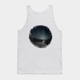 Star Man - Surreal Landscape With Man As Constellation Tank Top